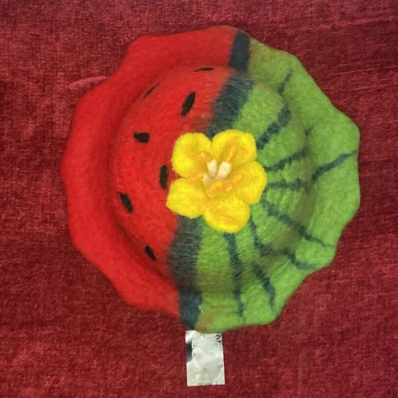 1
/
of
2

Hand felted Watermelon Wool Hat. - Picture 2 of 4